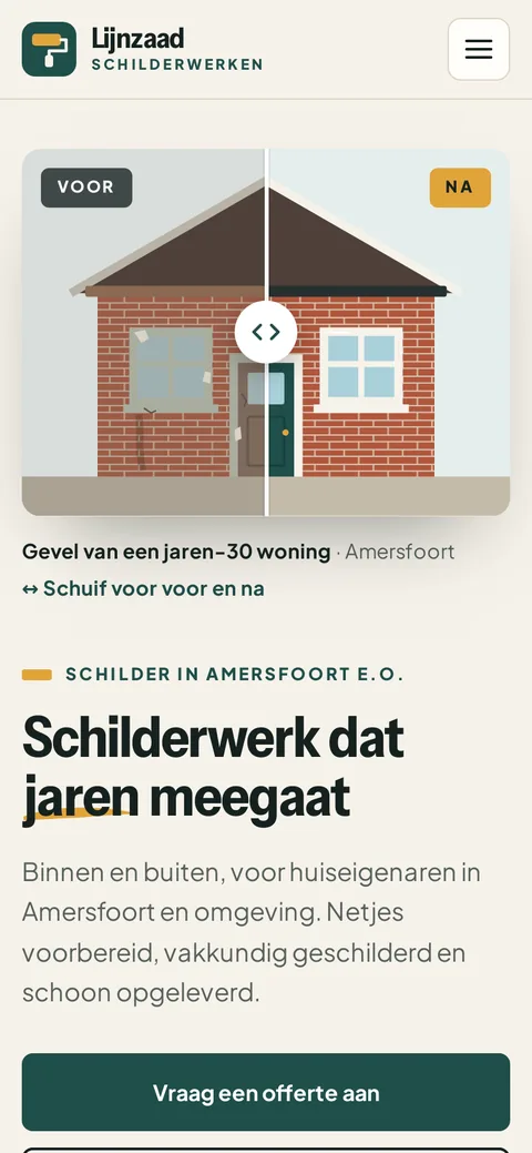 Lijnzaad Schilderwerken in de browser op een telefoon
